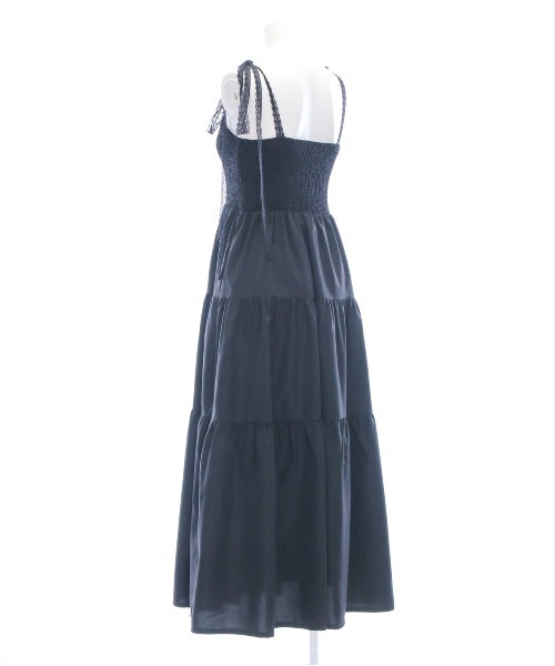 clear（クリア）の「【低身長サイズ有】レースリボンキャミロングワンピ[着心地抜群 レイヤード 大人 フェミニン]（ワンピース・レディース・オフホワイト/ブラック・F/XS）」の8枚目の写真