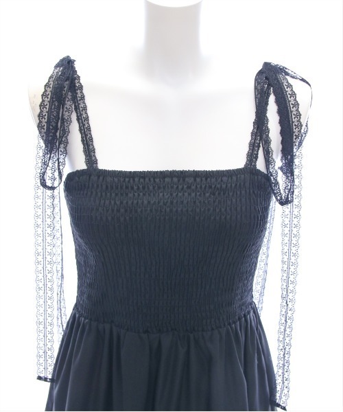 clear（クリア）の「【低身長サイズ有】レースリボンキャミロングワンピ[着心地抜群 レイヤード 大人 フェミニン]（ワンピース・レディース・オフホワイト/ブラック・F/XS）」の4枚目の写真