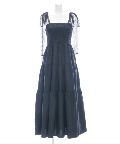 clear（クリア）の「【低身長サイズ有】レースリボンキャミロングワンピ[着心地抜群 レイヤード 大人 フェミニン]（ワンピース・レディース・オフホワイト/ブラック・F/XS）」の15枚目の写真