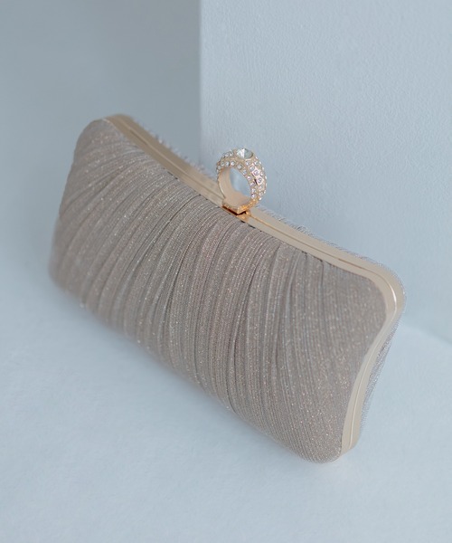 LEJA レジャ　ビジューベルベットバッグ　結婚式等に！ Leja（レジャ） ハンドバッグ 「LEJA」サテンローズバッグ結婚式