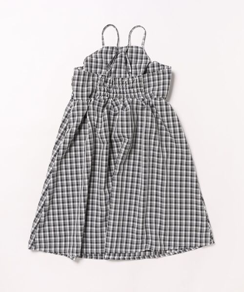 trois lapins kp（トロワラパンケーピー）の「trois lapins (トロワラパン) ダブルギャザー キャミワンピ（ワンピース・キッズ・サックスブルー/ブラック・150cm/160cm/140cm）」の3枚目の写真