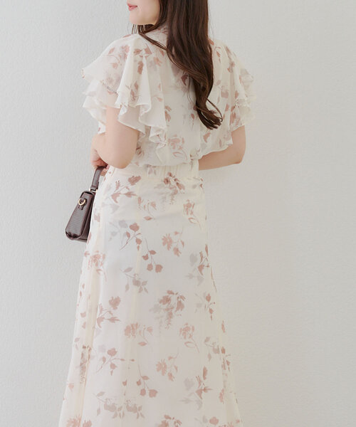 Another Branch olive des olive(アナザーブランチオリーブデオリーブ)の「【WEB先行予約】【SETUP対応】ぼかし花柄フレア袖ブラウス(シャツ/ブラウス・レディース・ブラウン/グレー/ブルー・FREE)」の10枚目の写真