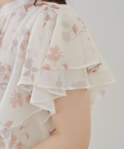 Another Branch olive des olive(アナザーブランチオリーブデオリーブ)の「【WEB先行予約】【SETUP対応】ぼかし花柄フレア袖ブラウス(シャツ/ブラウス・レディース・ブラウン/グレー/ブルー・FREE)」の5枚目の写真