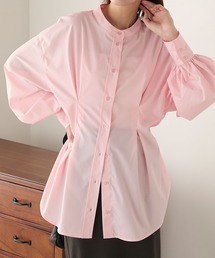 Theory ウォッシャブル バンドカラー シャツ　ブラウス　ピンク Theory ウォッシャブル バンドカラー シャツ ブラウス ピンク