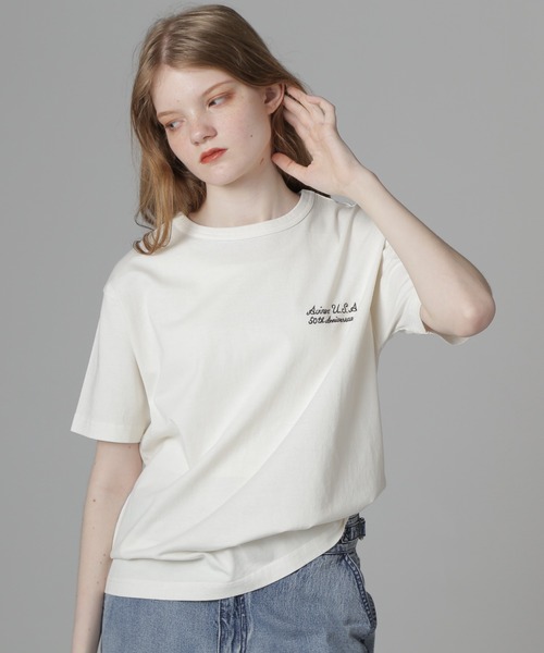 AVIREX(アヴィレックス)の「HALF CENTURY ANNIV. T-SHIRT/50周年記念Tシャツ(Tシャツ/カットソー・レディース・オフホワイト/チャコールグレー/ライトブラウン・F)」の11枚目の写真