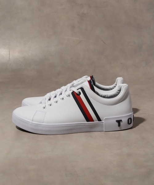 TOMMY HILFIGER（トミーヒルフィガー）の「【TOMMY HILFIGER/トミーヒルフィガー】tmRAMUS/シンセティックレザー ローカット ロゴスニーカー（スニーカー・メンズ・ホワイト・7.5/8/8.5/9）」の7枚目の写真