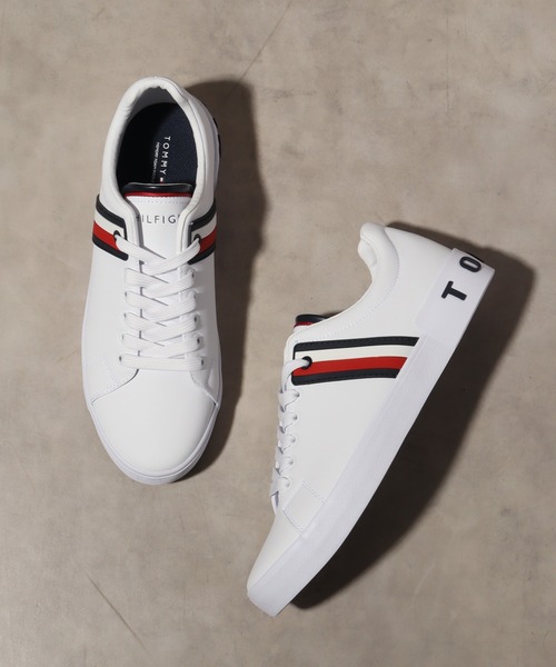 TOMMY HILFIGER（トミーヒルフィガー）の「【TOMMY HILFIGER/トミーヒルフィガー】tmRAMUS/シンセティックレザー ローカット ロゴスニーカー（スニーカー・メンズ・ホワイト・7.5/8/8.5/9）」の5枚目の写真