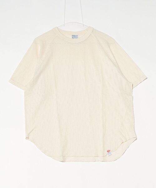 WALLA WALLA SPORT（ワラワラスポーツ）の「COTTON MESH RAGLAN TEE/ コットンメッシュ ラグランティー（Tシャツ/カットソー・メンズ・アイボリー/ブルーグリーン/スミクロ/インディゴブルー/マスタード/ホワイト・LARGE/X-LARGE/MEDIUM/SMALL）」の3枚目の写真