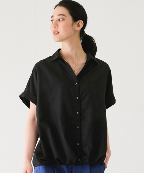 Jayro(ジャイロ)の「合繊タケノコタック入りブラウス(シャツ/ブラウス・レディース・ブラック/サックスブルー/ホワイト/ライトグリーン/グレー系その他・M)」の6枚目の写真