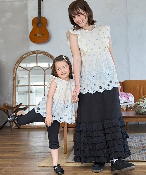 petit main LIEN（プティマインリアン）の「【リンク】インド綿オーバーレースチュニック（チュニック・レディース・スモークピンク/ターコイズブルー/キナリ・F）」の6枚目の写真