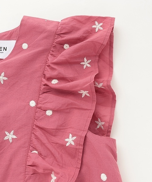 petit main LIEN（プティマインリアン）の「【リンク】インド綿オーバーレースチュニック（チュニック・レディース・スモークピンク/ターコイズブルー/キナリ・F）」の10枚目の写真