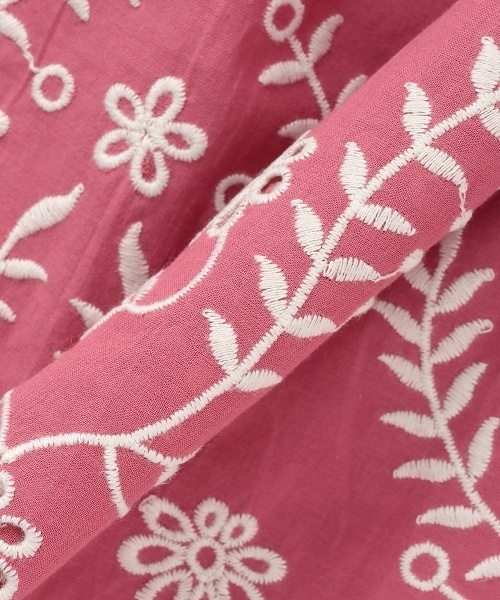 petit main LIEN（プティマインリアン）の「【リンク】インド綿オーバーレースチュニック（チュニック・レディース・スモークピンク/ターコイズブルー/キナリ・F）」の13枚目の写真