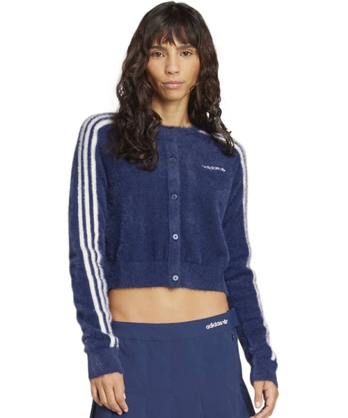 adidas(アディダス)の「adidas FLUFFY CARDIGAN / アディダス フラフィー カーディガン(カーディガン/ボレロ・レディース・インディゴブルー・S/M/L)」の2枚目の写真