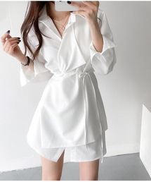 SALTMINT | 《韓国モードな抜け感》ラップシャツワンピース(シャツ/ブラウス)