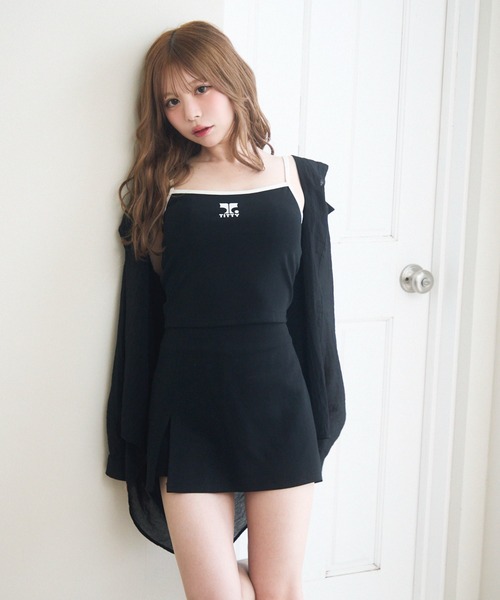 3点セット】シアーシャツ付きキャミセットアップ（セットアップ