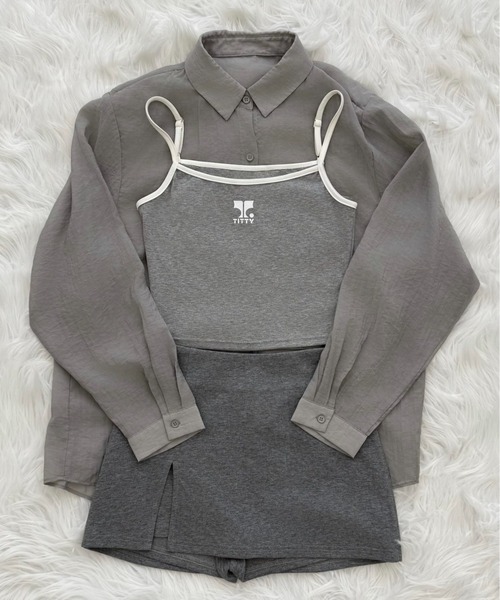 TITTY＆CO. レースキャミ付きスウェットセットアップ TITTY＆CO. セットアップ レースキャミ付きスウェット