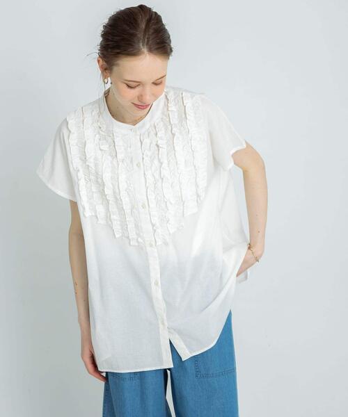 URBAN RESEARCH Sonny Label(アーバンリサーチサニーレーベル)の「エアリーコットンフリルフレンチシャツブラウス(シャツ/ブラウス・レディース・ブラック/イエロー/ミント/オフホワイト・FREE)」の11枚目の写真