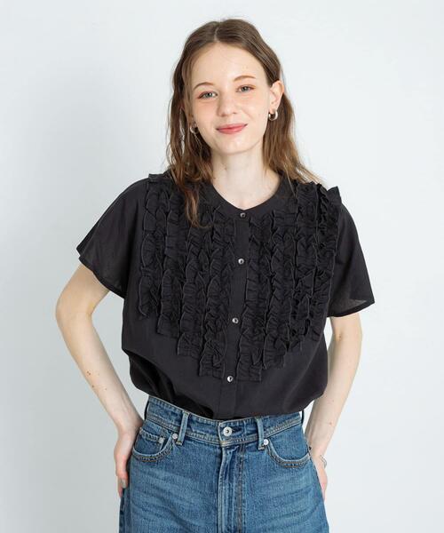 URBAN RESEARCH Sonny Label(アーバンリサーチサニーレーベル)の「エアリーコットンフリルフレンチシャツブラウス(シャツ/ブラウス・レディース・ブラック/イエロー/ミント/オフホワイト・FREE)」の21枚目の写真