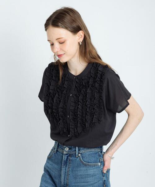 URBAN RESEARCH Sonny Label(アーバンリサーチサニーレーベル)の「エアリーコットンフリルフレンチシャツブラウス(シャツ/ブラウス・レディース・ブラック/イエロー/ミント/オフホワイト・FREE)」の22枚目の写真