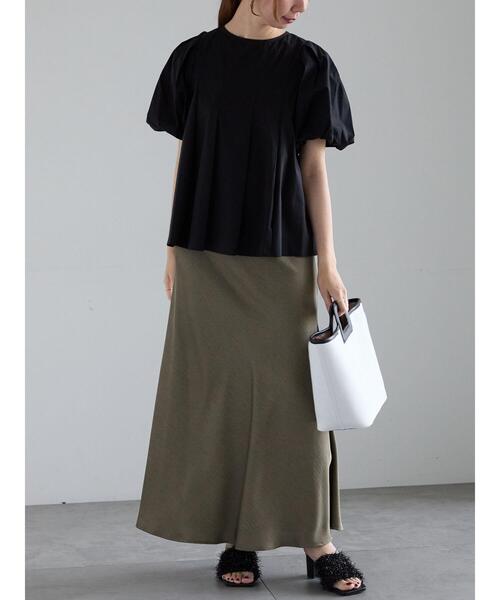 Te chichi（テチチ）の「【松井愛莉着用】フィブリルロングナロースカート《2025summer catalog item》（スカート・レディース・カーキ/オフホワイト/ブラウン・F）」の8枚目の写真