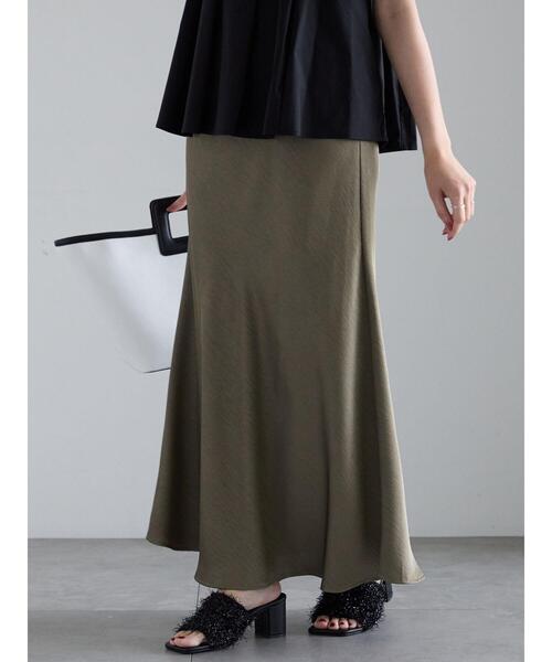 Te chichi（テチチ）の「【松井愛莉着用】フィブリルロングナロースカート《2025summer catalog item》（スカート・レディース・カーキ/オフホワイト/ブラウン・F）」の10枚目の写真