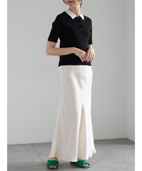 Te chichi（テチチ）の「【松井愛莉着用】フィブリルロングナロースカート《2025summer catalog item》（スカート・レディース・カーキ/オフホワイト/ブラウン・F）」の14枚目の写真