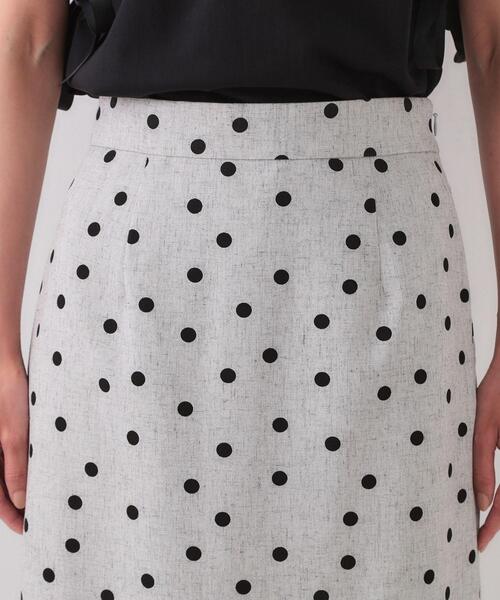OPAQUE.CLIP（オペークドットクリップ）の「麻混ドットプリントナロースカート【洗濯機洗い可】（スカート・レディース・ベージュ系その他3/ライトグレー系・40/38/36）」の14枚目の写真