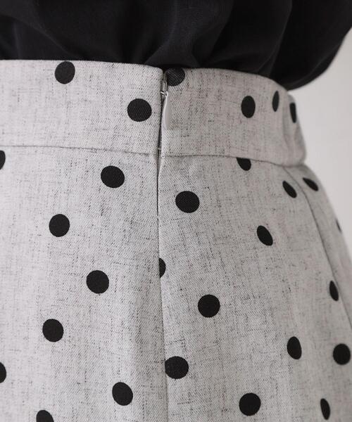 OPAQUE.CLIP（オペークドットクリップ）の「麻混ドットプリントナロースカート【洗濯機洗い可】（スカート・レディース・ベージュ系その他3/ライトグレー系・40/38/36）」の16枚目の写真