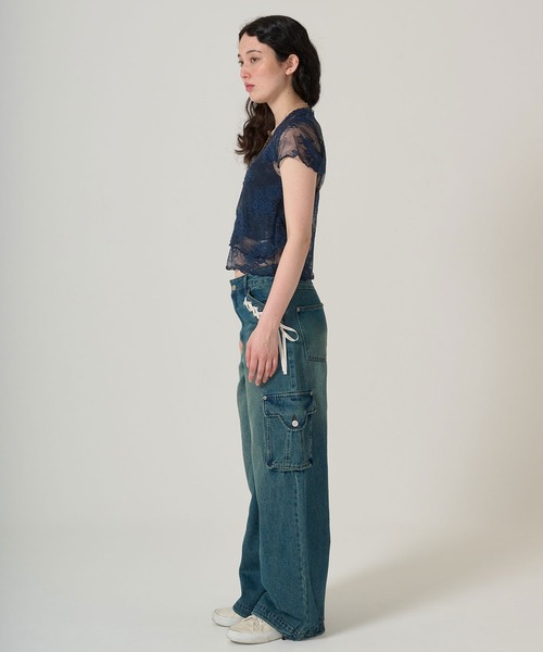 トップス Tina:Jojun セール】カシュクール風 レーストップス TINA：JOJUN（Tシャツ