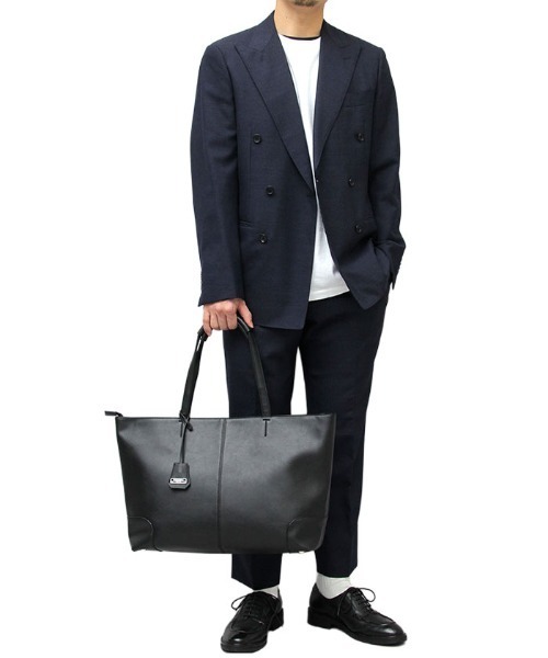 REGiSTA(レジスタ)の「REGiSTA Split Leather Tote Bag(ビジネスバッグ・メンズ・ネイビー/ダークブラウン・FREE)」の7枚目の写真