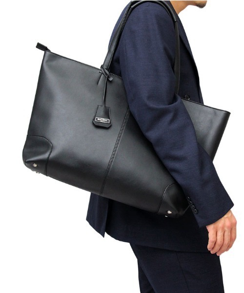 REGiSTA(レジスタ)の「REGiSTA Split Leather Tote Bag(ビジネスバッグ・メンズ・ネイビー/ダークブラウン・FREE)」の13枚目の写真