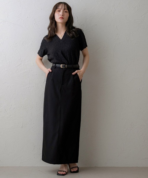 NOAHL（ノアル）の「【NOAHL】ジャガードスキッパーTシャツ（Tシャツ/カットソー・レディース・ブラック/ホワイト/ブラウン・FREE）」の11枚目の写真