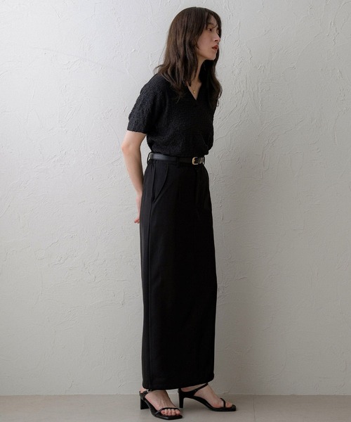 NOAHL（ノアル）の「【NOAHL】ジャガードスキッパーTシャツ（Tシャツ/カットソー・レディース・ブラック/ホワイト/ブラウン・FREE）」の12枚目の写真