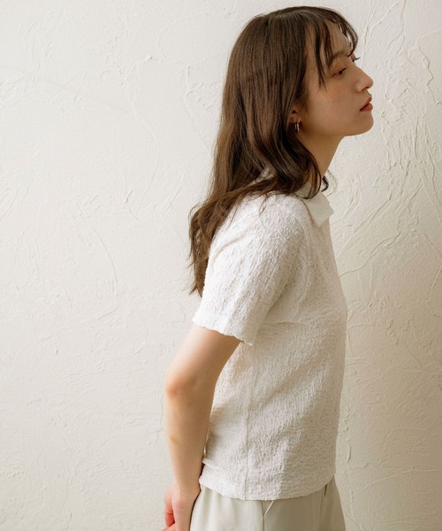 NOAHL（ノアル）の「【NOAHL】ジャガードスキッパーTシャツ（Tシャツ/カットソー・レディース・ブラック/ホワイト/ブラウン・FREE）」の20枚目の写真