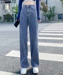 デニムストレートパンツ