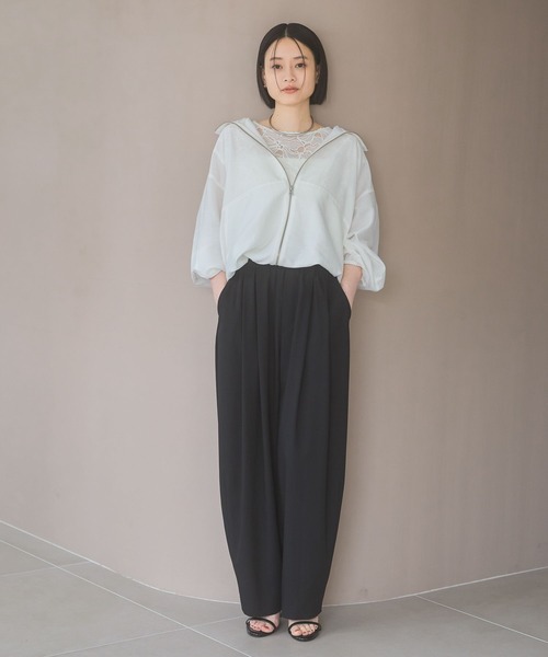 A part by(アパートバイ)の「シアースタンドブルゾン(ブルゾン・レディース・カーキ/ピンク系その他/オフホワイト・FREE)」の4枚目の写真