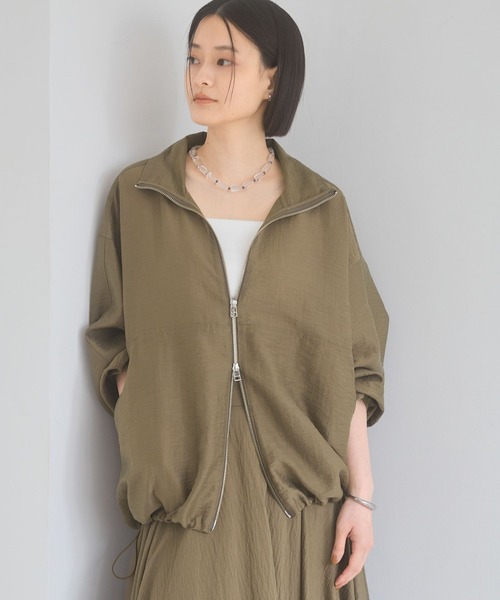 A part by(アパートバイ)の「シアースタンドブルゾン(ブルゾン・レディース・カーキ/ピンク系その他/オフホワイト・FREE)」の18枚目の写真