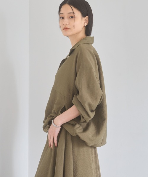 A part by(アパートバイ)の「シアースタンドブルゾン(ブルゾン・レディース・カーキ/ピンク系その他/オフホワイト・FREE)」の19枚目の写真