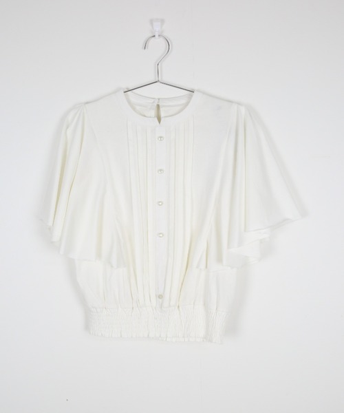 RCD(アールシーディー)の「ピンタックフレア袖ブラウス風カットソー(Tシャツ/カットソー・レディース・ブラック/グレイッシュベージュ/オフホワイト/チャコールグレー・M-L/LL~3L/4L~5L)」の8枚目の写真