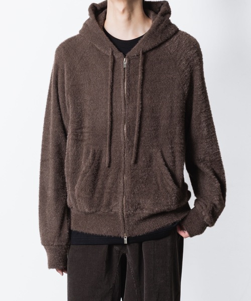 VEIN （ヴェイン）の「モールヤーン ジャージー ジップアップフーディー / MALL YARN JERSEY ZIP UP HOODIE（パーカー・メンズ・ブラック/ブラウン・2/1/3）」の9枚目の写真