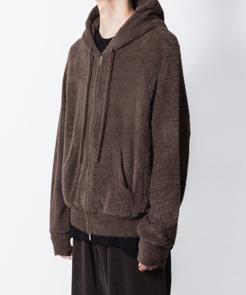 VEIN （ヴェイン）の「モールヤーン ジャージー ジップアップフーディー / MALL YARN JERSEY ZIP UP HOODIE（パーカー・メンズ・ブラック/ブラウン・2/1/3）」の10枚目の写真