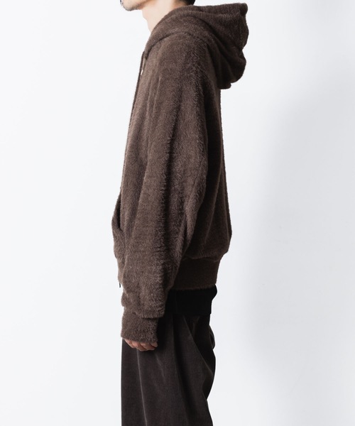 VEIN （ヴェイン）の「モールヤーン ジャージー ジップアップフーディー / MALL YARN JERSEY ZIP UP HOODIE（パーカー・メンズ・ブラック/ブラウン・2/1/3）」の11枚目の写真