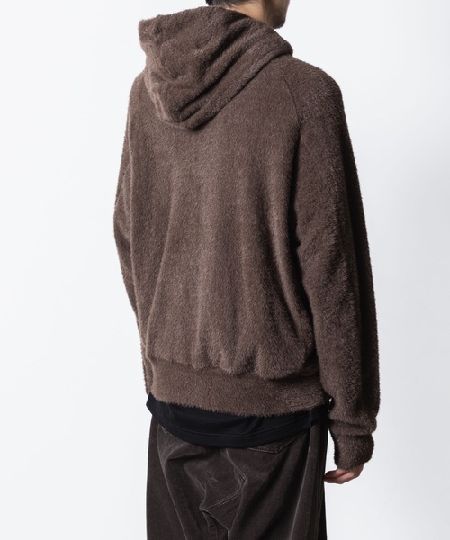 VEIN （ヴェイン）の「モールヤーン ジャージー ジップアップフーディー / MALL YARN JERSEY ZIP UP HOODIE（パーカー・メンズ・ブラック/ブラウン・2/1/3）」の13枚目の写真