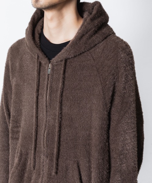 VEIN （ヴェイン）の「モールヤーン ジャージー ジップアップフーディー / MALL YARN JERSEY ZIP UP HOODIE（パーカー・メンズ・ブラック/ブラウン・2/1/3）」の14枚目の写真