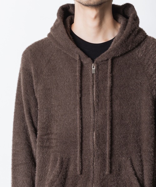 VEIN （ヴェイン）の「モールヤーン ジャージー ジップアップフーディー / MALL YARN JERSEY ZIP UP HOODIE（パーカー・メンズ・ブラック/ブラウン・2/1/3）」の15枚目の写真