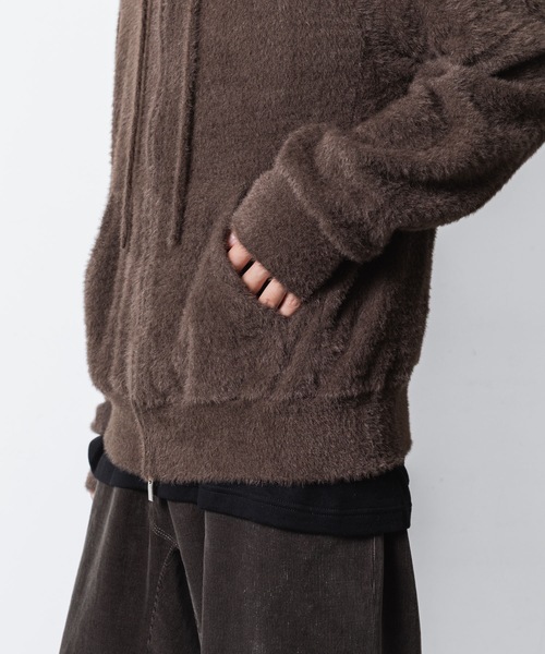 VEIN （ヴェイン）の「モールヤーン ジャージー ジップアップフーディー / MALL YARN JERSEY ZIP UP HOODIE（パーカー・メンズ・ブラック/ブラウン・2/1/3）」の16枚目の写真