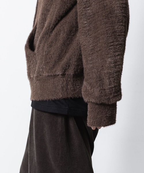 VEIN （ヴェイン）の「モールヤーン ジャージー ジップアップフーディー / MALL YARN JERSEY ZIP UP HOODIE（パーカー・メンズ・ブラック/ブラウン・2/1/3）」の17枚目の写真