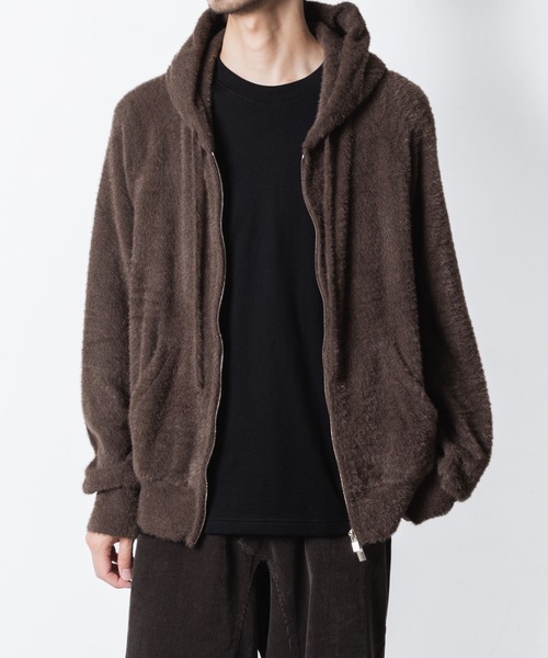 VEIN （ヴェイン）の「モールヤーン ジャージー ジップアップフーディー / MALL YARN JERSEY ZIP UP HOODIE（パーカー・メンズ・ブラック/ブラウン・2/1/3）」の18枚目の写真