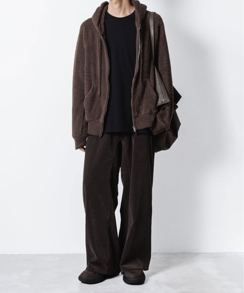 VEIN （ヴェイン）の「モールヤーン ジャージー ジップアップフーディー / MALL YARN JERSEY ZIP UP HOODIE（パーカー・メンズ・ブラック/ブラウン・2/1/3）」の19枚目の写真