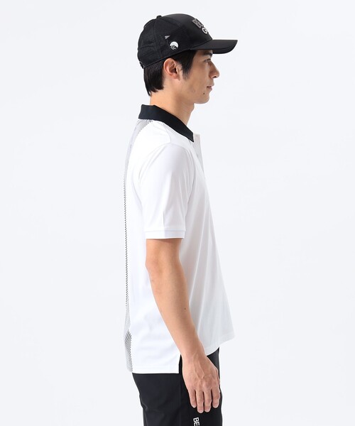 BEAMS GOLF（ビームスゴルフ）の「ORANGE LABEL / 吸水速乾 ドットプリント ロゴポロシャツ 【DRY・UV・STRETCH】（ポロシャツ・メンズ・ホワイト/ブラック・M/L/S/XL）」の4枚目の写真